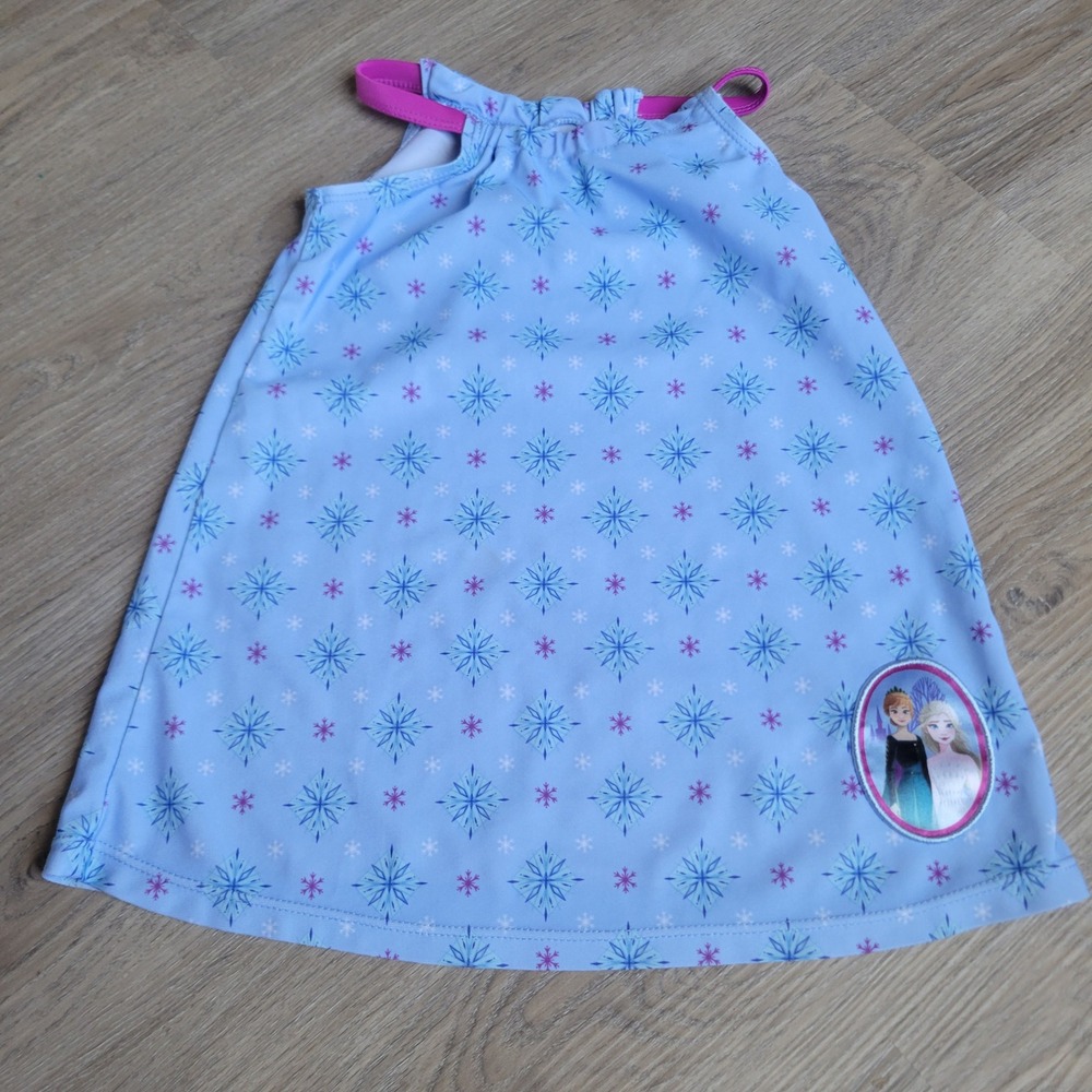 Disney Girls Frozen II Swim Cover-Up 2T Blue Snowflake Anna Elsa Beach Dress